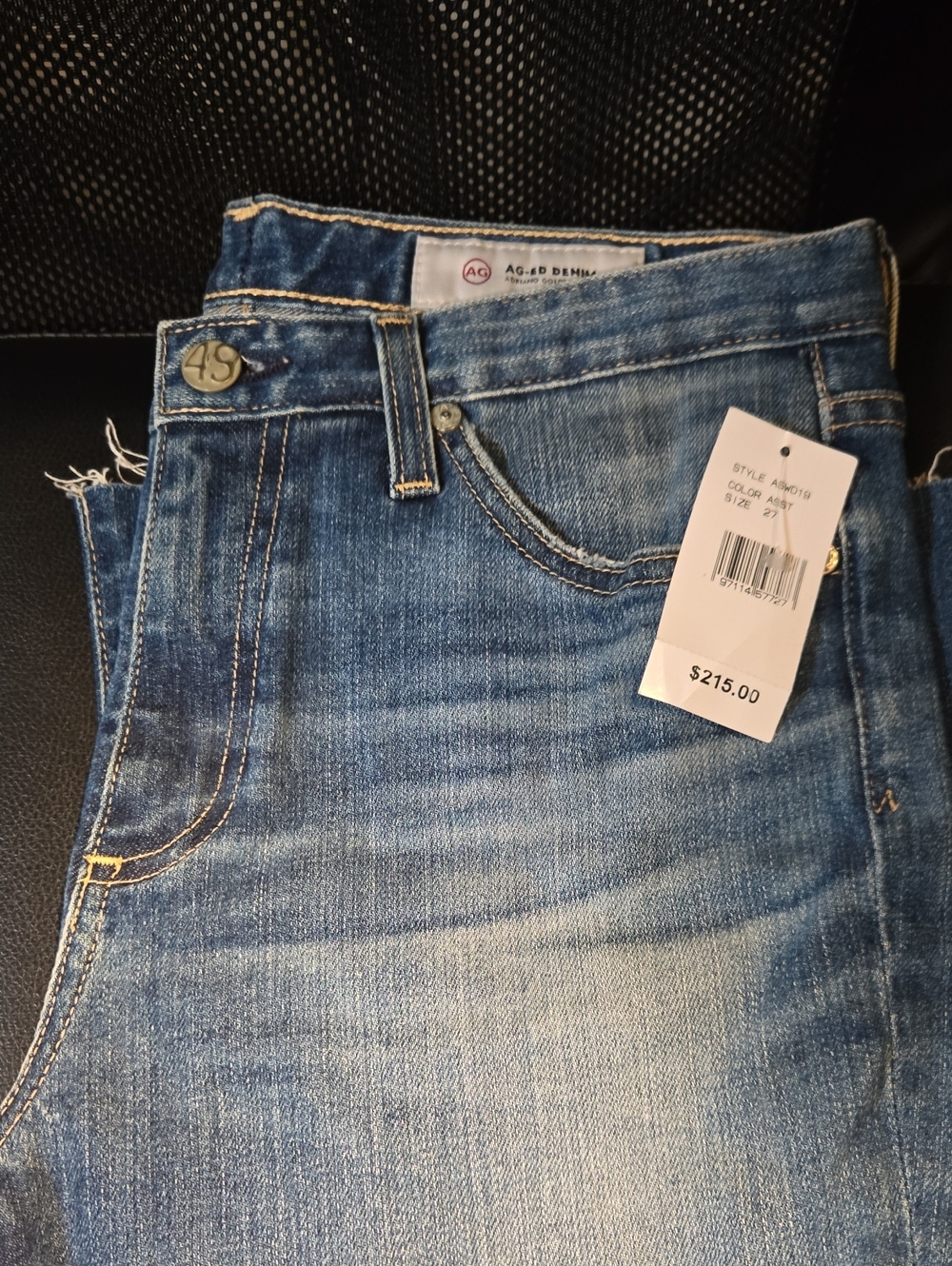 AG Jeans Mid-Rise Faded Blue Denim Jeans